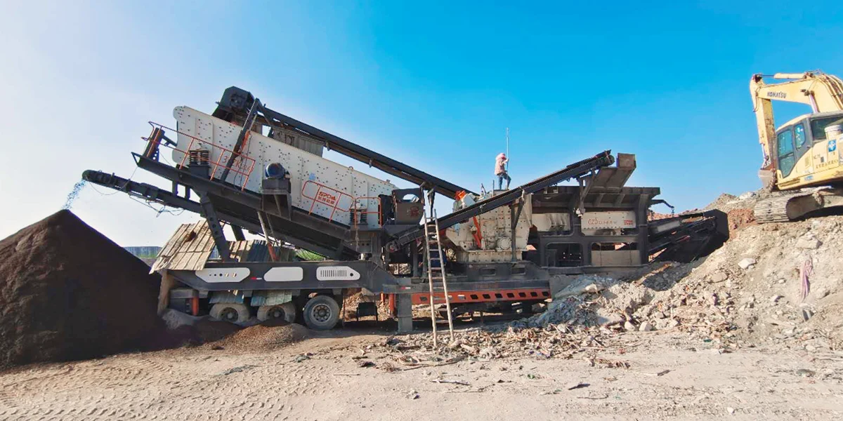 Planta trituradora combinada montada sobre ruedas